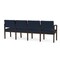 Lesro Lenox Wood 4 Seat Tandem Seating Wood Frame, Mocha, RF Blueberry Upholstery LW4103 - alternate 2